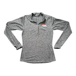Nike Dri-Fit NFL Team Apparel Denver Broncos Womens Fitted 1/4 Zip Pullover Sz S